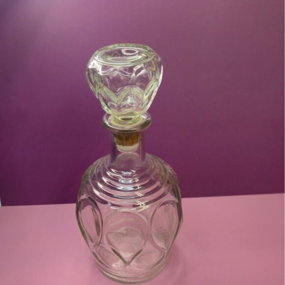 Mid Century Glass Decanter Textured Bubble Design barware - Picture 3 of 10